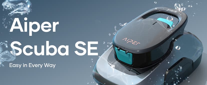 AIPER Scuba SE Cordless Pool Cleaner with 90-Min Runtime, Smart Self-Parking, Lightweight, Pool Vacuum for Above Ground Pools up to 860 Sq.ft