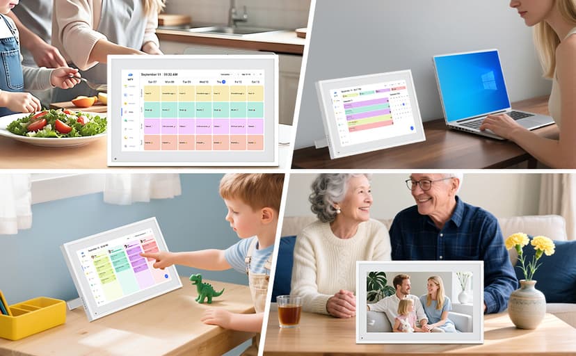 Calendar Digital 10.1 Inch, Digital Frame Combined Smart Touch Screen Electronic Wall Planner Family Organizer Chore for Family Schedules Gift for Mother Mom Women Grandpa