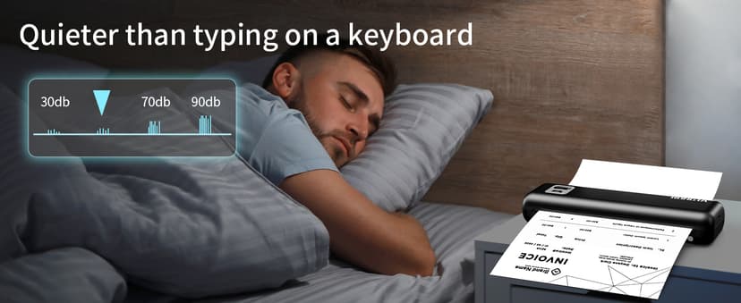 Rongta Portable Printer Wireless for Travel, F82 Inkless Bluetooth Thermal Printers, Compatible with iOS, Android, Laptop, Support 8.5"x11" US Letter&A4 for Office, Home, Car (Black)