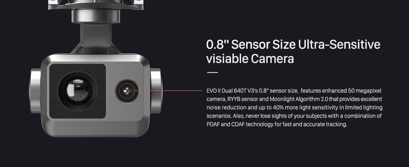 Autel Robotics EVO II Dual 640T V3, 640x512 Thermal Imaging Drone, Remote ID Supported, 0.8'' CMOS&50MP 8K RYYB Sensor,10+ Temp Measurement, D-RI Ranges, Thermal Analysis Tool, for Search&Rescue/Power Inspection/Public Safety/Hunting