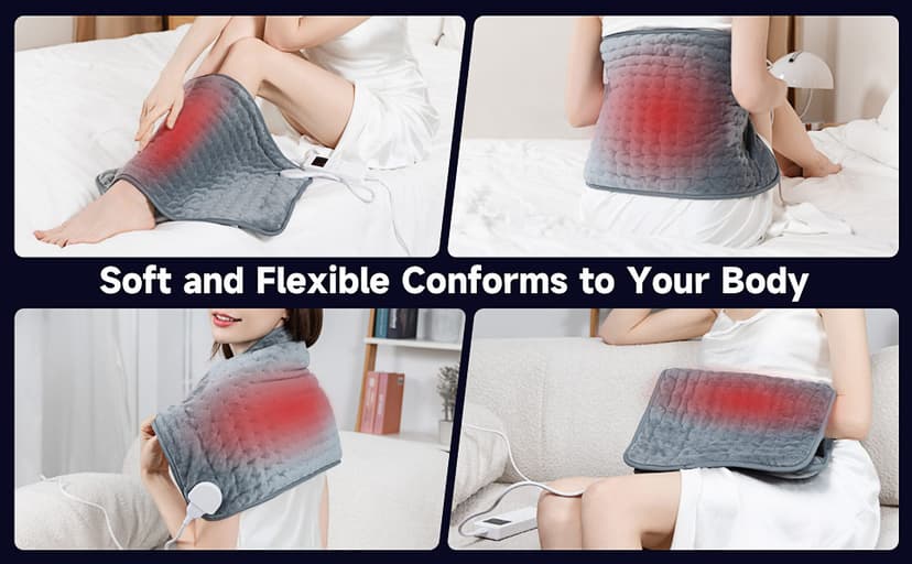 Heating Pad for Back & Period Cramps, Portable Heating Pad for Neck and Shoulders and Back with Auto Shut Off Large, Machine Washable, Christmas Gifts for Women, Men