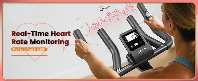 Exercise Bike for Home, Quiet Adjustable Magnetic Stationary Bike for Home Cardio with App Compatible, Spin Bike with 400 lbs Capacity, Spinning Bike with Heart Rate Monitor,Comfort Seat/Alloy Pedals/LCD Monitor