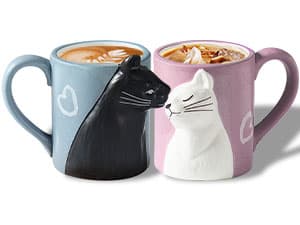 Couple Gifts Cute Kissing Cat Mug Matching Couples Stuff Ceramic Coffee Mugs for Wedding Gifts Anniversary Valentines Engagement Gifts for Couples Cat Lovers 12oz B07MQCGDH6