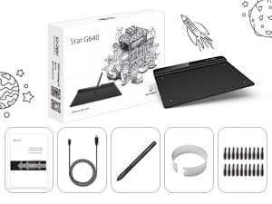 Drawing Tablet XPPen StarG640 Digital Graphic Tablet 6x4 Inch Art Tablet with Battery-Free Stylus Pen Tablet for Mac, Windows and Chromebook (Drawing/E-Learning/Remote-Working)