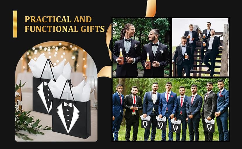 60Pcs Groomsmen Gifts Groomsmen Proposal Box with Shot Glasses Socks Sunglasses PU Leather Toiletry Bag Bottle Opener Can Cooler Groomsman Gifts for Wedding Groomsmen Best Man Gift (60, Brown)