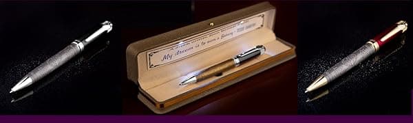 Fancy Pen for Men with Gift Box - Valuable Luxury Pen for Business and Office, Executive Gift for Family & Friends - Special Engraving & Led Decorative Box (BLACK SILVER)