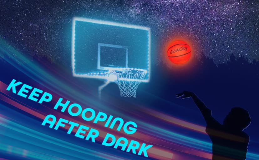 GlowCity Glow in The Dark Basketball - Sizes 5, 6, 7 Light Up Ball for Kids, Teens & Adults - Red Glow for Outdoor Games - Sports Birthday Gifts Ideas for Boys Ages 6 7 8 9 10 11 12 13 14