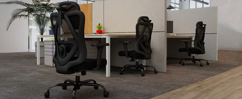 Office Chair Ergonomic Desk Chair,Adjustable Headrest Lumbar Support Computer Chair - Home Office Desk Chairs,300lbs Wide Seat Big and Tall Office Chairs with 3D Armrests, Comfy Desk Chairs (New)