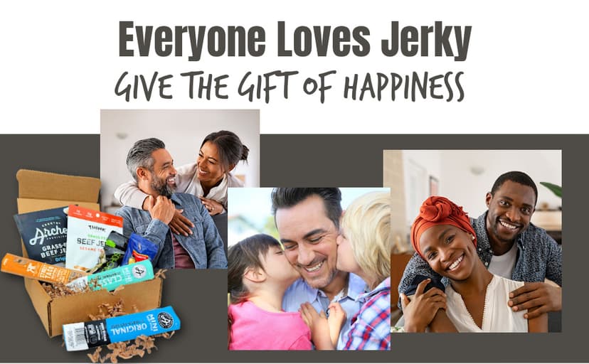 Manly Munch Box Jerky Gift Box, Curated Assortment of High Protein Snacks, Beef & Turkey Jerky Variety Pack Gift Set, Exotic Meat Gift for Men & Women