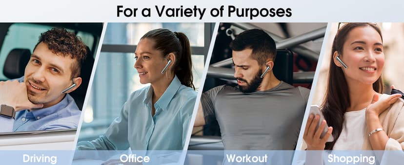 Atheewon Bluetooth Headset V5.3, Wireless Headset with ENC Noise Canceling Mic, 120Hrs Talk Single-Ear Bluetooth Earpiece, LED Display, IP7 Waterproof Hand-Free Earphone for Business/Trucker/Driver