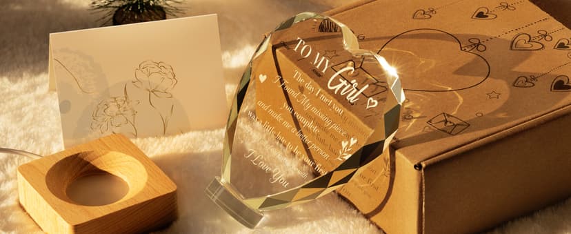 to My Girl Gifts 3D Illusion Lamp for Girlfriend, Engraved Crystal Night Light Presents, Birthday Anniversary Christmas Valentines Day Gifts for Girlfriend Wife from Husband Boyfriend