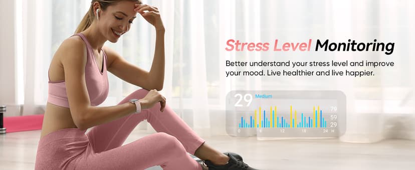 Fitpolo Fitpolo Smart Watches for Women Android iPhone, 1.8'' Women Smartwatch with Alexa Built-in, Bluetooth Calls, IP68 Waterproof, 7 Days Battery, Heart Rate/Sleep/SpO2 Monitor, 110 Sports Mode