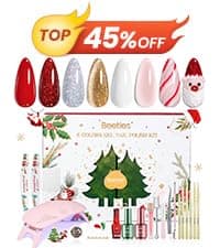 Beetles Gel Nail Polish Kit with U V Light -54 Pcs Gel Nail Kit Four Seasons Glow 32 Colors Set with Base Matte & Glossy Top Coat Soak Off Home Salon DIY Manicure Christmas Gifts for Women Teen Girls