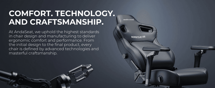 Anda Seat Kaiser 4 XL Gaming Chairs for Adults - Ergonomic Gray Fabric Gaming Chairs with 6DArmrest, Comfortable Office Seat with Lumbar Support, Heavy Duty Wide Gamer Seat