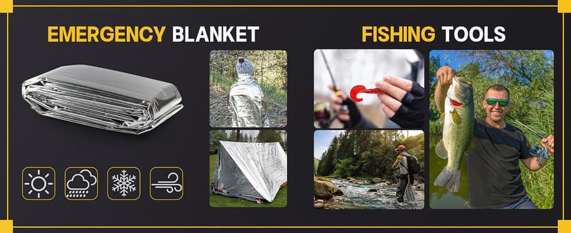 Gifts for Men Him Dad, Survival Kits and Equipment 14 Pcs, Christmas Stocking Stuffers, Anniversary Birthday Gifts for Husband Boyfriend Guy, Camping Essentials, Cool Gadgets for Men B0CFFJGVHX