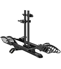 Bike Rack for Car Hitch Mount - Young Electric 2 Ebike Rack Heavy Duty Platform Carrier 200lb Capacity, Smart Tilting & One Hand Folding Bicycle Racks for SUV, Minivan, RV, Fits 5-Inch Fat Tires