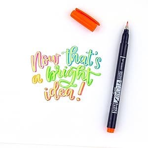 Tombow 62038 Fudenosuke Brush Pen, 2-Pack. Soft and Hard Tip Fudenosuke Brush Pens for Calligraphy and Art Drawings