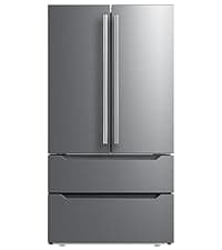SMETA 30'' Top Mount Refrigerator with Freezer, 16.2 Cu. Ft. Stainless Steel 2-Door Counter Depth Fridge, Energy Saving, Ice Maker Ready, Reversible Door, Frost Free, Ideal for Garage & Office