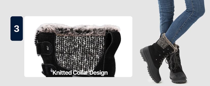 FREE SOLDIER Women's Waterproof Winter Cold Weather Snow Boots for Women Outdoor Fashion Duck Boots Comfortable Insulated