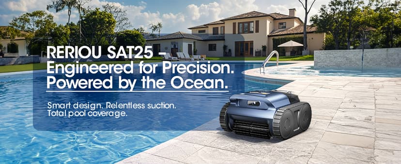 Cordless Robotic Pool Vacuum, Pool Cleaner with Track Drive & Sonar Navigation, 180W Brushless Motor, Wall & Waterline Climbing, 150-Min Runtime, for Inground & Above-Ground Pools up to 2150 Sq. Ft.