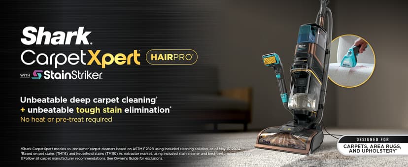Shark Carpet Xpert Hair Pro with Stain Striker, Upright Carpet, Area Rug & Upholstery Cleaner, Carpet Shampooer, 4 Tools, Copper, EX301