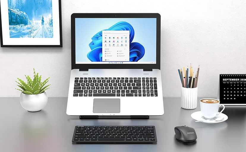 Arteck 2.4G Wireless Keyboard Ultra Slim and Compact Keyboard with Media Hotkeys for Computer Desktop PC Laptop Surface Smart TV and Windows 11/10/8/7, Black