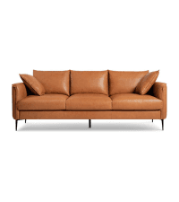 Valencia Artisan Full Leather Loveseat Sofa 66” - Pure Full Italian Nappa Leather Couch, Solid Wood Accent, Ultimate Comfort, Cognac Tan