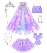 Toddler Dress Up Clothes with Accessories, Princess Toy for Kids Birthday Gift Light Up Princess Dress Up for Girls 3 4 5 6 Years Old B0F1N78G97