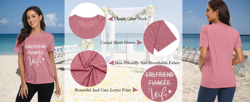 Girlfriend Fiancee Wife Shirt Women Bride Honeymoon Vacation Tees Valentine Gift