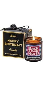 Lihome Happy Birthday Candle - Birthday Gifts for Women, Men, Mom, Dad, Sister, Teacher, Friends - Best Gifts for Her Ideas, Natural Soy Wax Vanilla Scented Candles