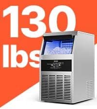 VEVOR Commercial Ice Maker Machine, 120 lbs/24H Ice Production, 33 lbs Storage Bin, 45 Cubes per Cycle, Stainless Steel Under Counter & Freestanding Ice Maker with LED Display, for Home Bar Restaurant