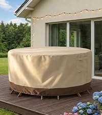 Vailge Patio Chair Covers, Lounge Deep Seat Cover, Heavy Duty and Waterproof Outdoor Lawn Patio Furniture Covers (2 Pack - Large, Beige & Brown)