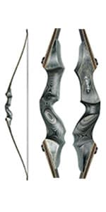 Black Hunter Takedown Recurve Bow, 60" Right Handed & Left Handed Archery Recurve Bows with Ergonomic Design for Adults Beginners to Advanced Outdoor Practice & Hunting (25-60 lbs)