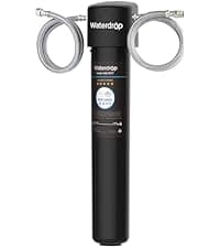 Waterdrop 15UC-UF 0.01 μm Inline Water Filter for Refrigerator, 2 Years, In Line Water Filter for Icemaker, Ideal for Ice Maker, RV, Refrigerator, 1/4 inch Direct Connect, NSF/ANSI 42 Certified