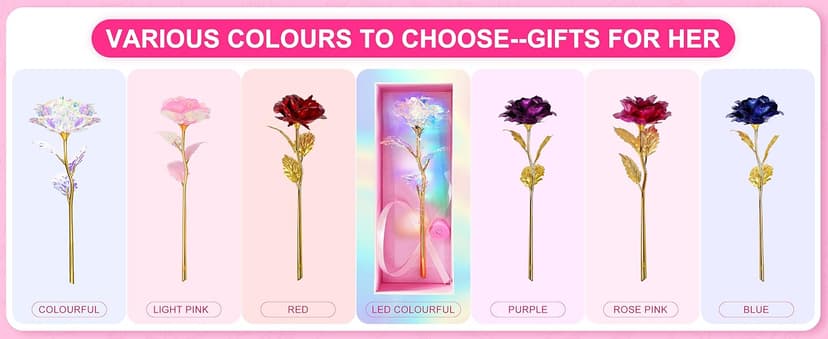 Christmas Flowers Gifts for Women, Mom Birthday Gifts for Christmas, Galaxy Glass Rose Forever Preserved Flowers Eternal Crystal Roses Xmas Gifts for Grandma Wife Sister Her Friends, Colorful