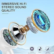 Wireless Earbuds,Bluetooth 5.4 Headphones Bass Stereo,Bluetooth Earbuds with ENC Noise Cancelling Mic,IPX8 Waterproof in Ear Earphones,48H Playtime LED Display in-Ear Ear Buds for iPhone/Android/iOS