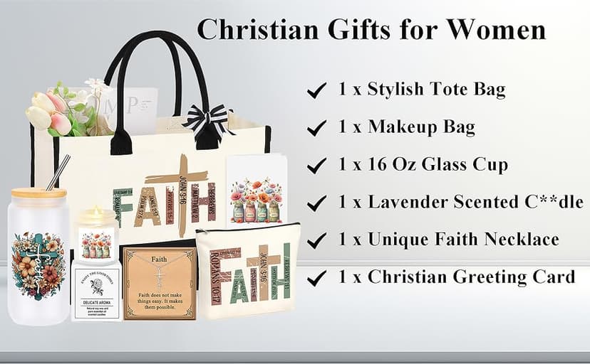 Christian Religious Gifts for Women Faith, Christmas Easter Valentines Mothers Day Unique Gifts for Christian Women Mom Daughter Sister Aunt Teacher Best Friend Grandma