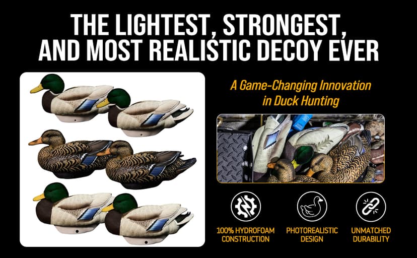 Mallard Duck Decoys by Heyday – Ultra-Light 100% HydroFoam | Durable, Realistic Design | 6 Pack of Duck Hunting Decoys