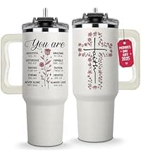 Cool Sister Club Tumbler 40Oz - Big Sis Gift Ideas, Funny Coffee Presents for Her, Cute Sibling Tumbler with Handle for Younger or Older Sisters, Birthday Gifts for Women and Teenage Sis