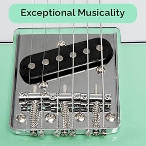 LyxPro 39” Electric Guitar Left Hand TL Series, Full-Size Paulownia Wood Body, 3-Ply Pickguard, C-Shape Neck, Ashtray Bridge, Quality Gear Tuners, 3-Way Switch & Volume/Tone Controls, 2 Picks, Green