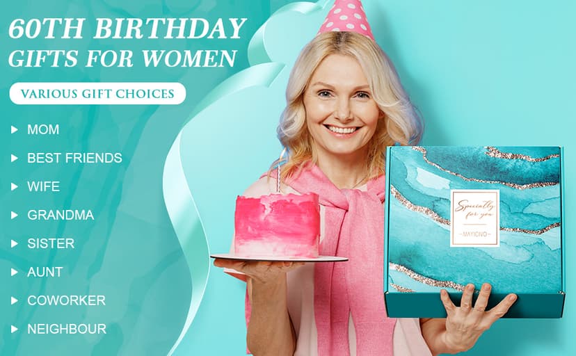 60th Birthday Gifts for Women Her, Cool 1965 Birthday Gifts for 60 Year Old Women 60 Fabulous Gifts, Funny Unique Happy 60th Birthday Gifts Ideas for Her Mom Sister Friend Grandma with Canvas Tote Bag