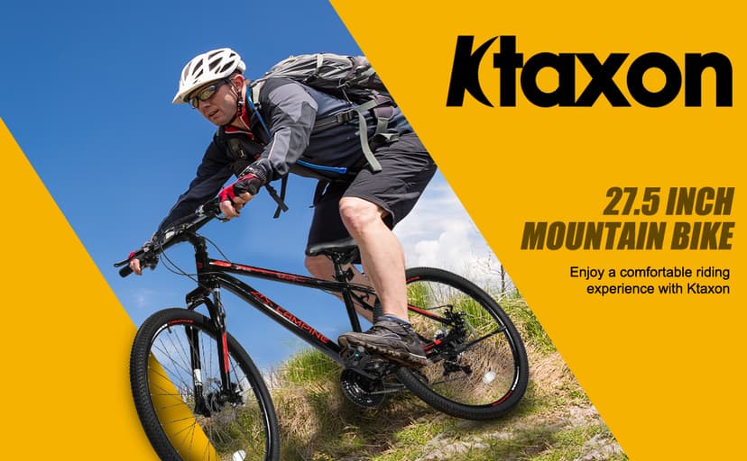 Ktaxon Mountain Bike 24/26/27.5 Inch Men & Women Mountain Bike with 21-Speed Adult Bikes, Double Disc Brake, Suspension Fork and High Carbon Steel Frame