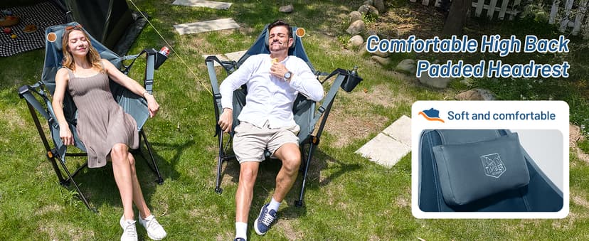 TIMBER RIDGE Hammock Camping Chair with Adjustable Backrest, Heavy Duty Folding Hammock Chair Supports 300lbs, Portable Hammock Chair for Camping, Travelling and Patio, Blue