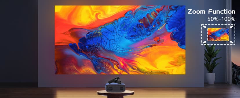 Projector with Two-way Bluetooth, Mini Projector with Projector Screen, Full HD 1080P Portable Video Projector, Home Movie Projector Compatible with HDMI/USB/Smartphone