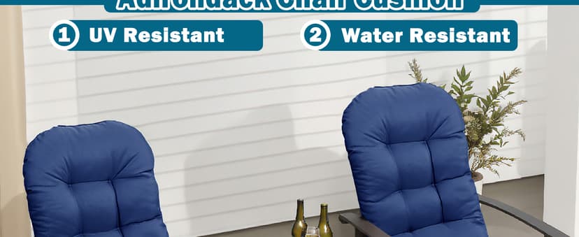 Adirondack Chair Cushion, Thick Indoor/Outdoor Rocking Chair Cushion with High Elasticity PP Cotton Water-Resistant Patio Furniture Cushions High Back Seat Pads for Porch Yard Lawn Chairs 44x19x4