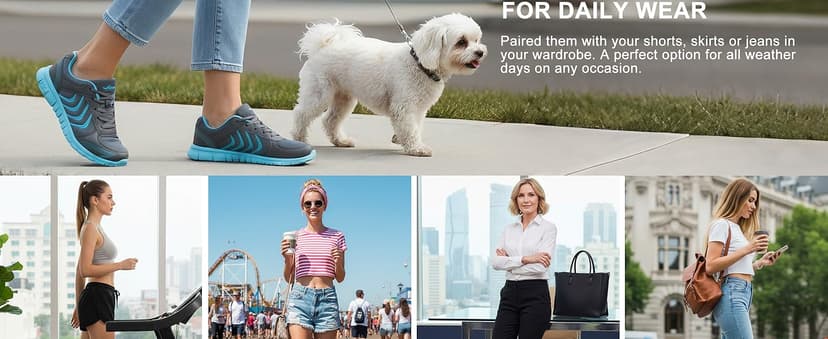 DUOYANGJIASHA Womens Sneakers Walking Shoes Comfortable Non Slip Tennis Shoes Breathable Lightweight Footwear for Casual Work