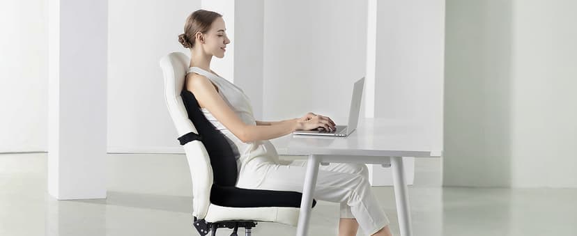 Seat Cushion & Lumbar Support Pillow for Office Chair,Memory Foam Chair Cushions for Tailbone Pain, Non-Slip Back Support for Desk,Gaming Chair,Wheelchair, Breathable & Machine Washable