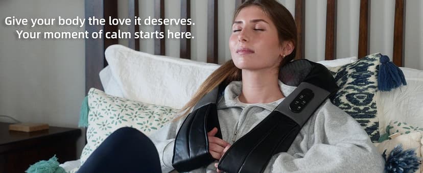 Nekteck Shiatsu Neck Massager for Pain Relief Deep Tissue with Heat, 3D Kneading Massage Pillow Back Shoulder Massagerfor Body Muscle, Plug-in Use for Home Office Car, Gifts for Mom Dad Him Her