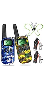 Walkie Talkies for Kids 22 Channel 2 Way Radio 3 Miles Long Range Handheld Walkie Talkies Durable Toy Best Birthday Gifts for 6 Year Old Boys and Girls fit Adventure Game Camping (Green Camo 1)
