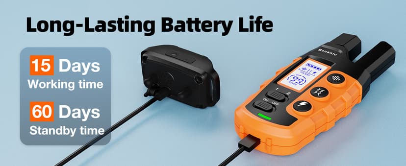 Bousnic Dog Shock Collar - 3300Ft Dog Training Collar with Remote for 5-120lbs Small Medium Large Dogs Rechargeable Waterproof e Collar with Beep (1-8), Vibration(1-16), Safe Shock(1-99) (Orange)